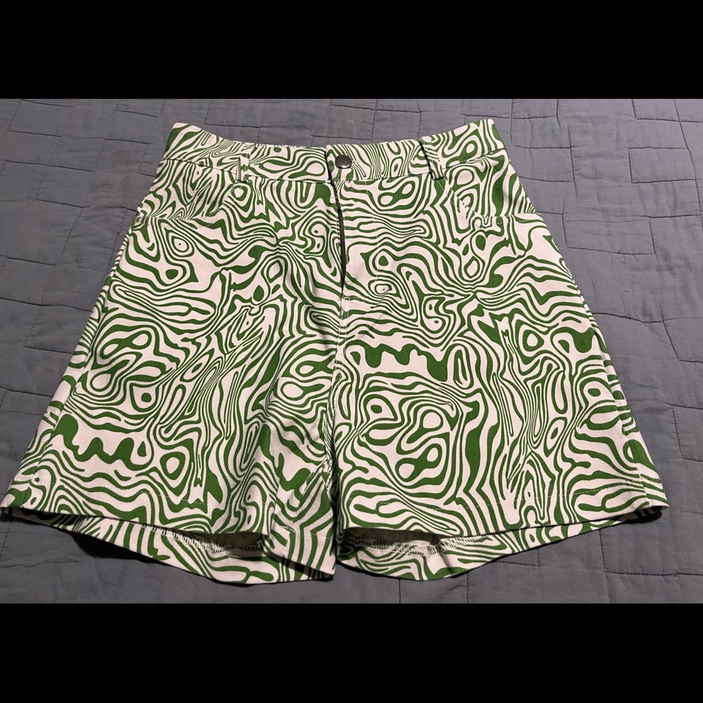 Green high wasted shorts! Never worn